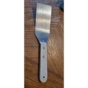 Vintage metal Spatula With Wooden Handle Stainless Steel Taiwan